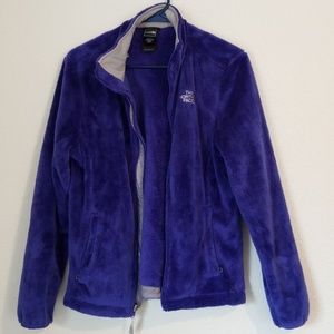 Fuzzy purple North Face jacket